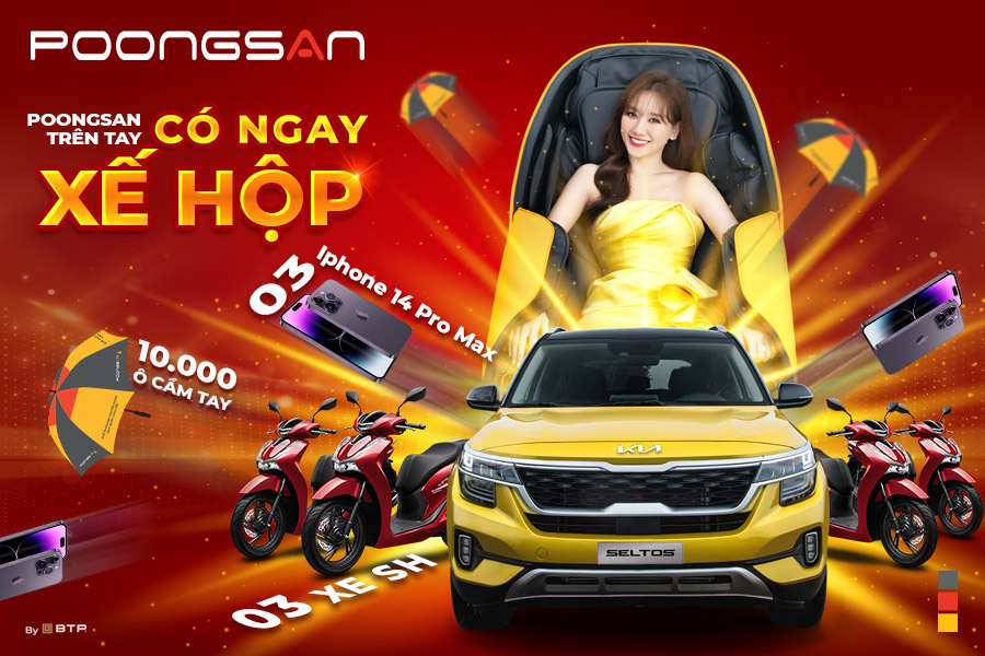Poongsan chào xuân Quý Mão với chương trình quay số mua ghế massage trúng ô tô sang xịn